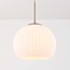 3-lichts hanglamp Meliora - beige met geribbeld melkwit glas