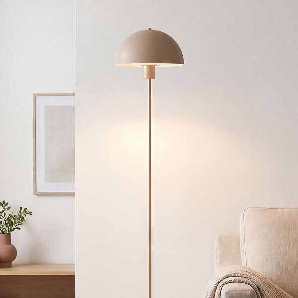 Mushroom vloerlamp Sorai van beige metaal