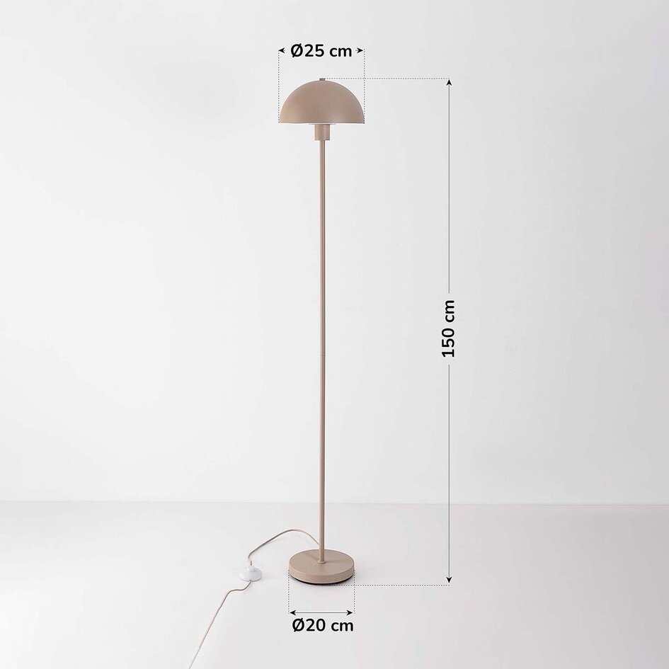 Mushroom vloerlamp Sorai van beige metaal