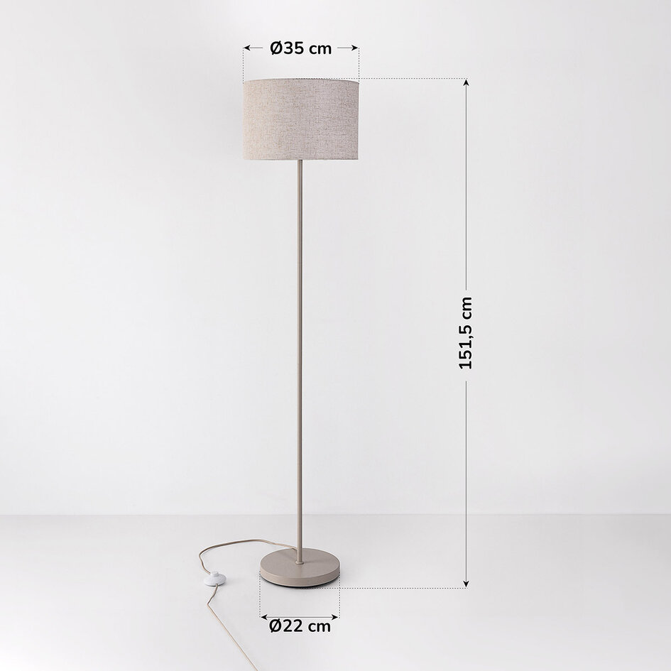 Vloerlamp Avana beige met linnen kap