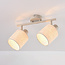 Plafondlamp Avan in beige met 2 verstelbare linnen kappen