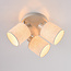 Beige plafondlamp Avan met 3 verstelbare linnen kappen