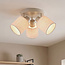 Beige plafondlamp Avan met 3 verstelbare linnen kappen