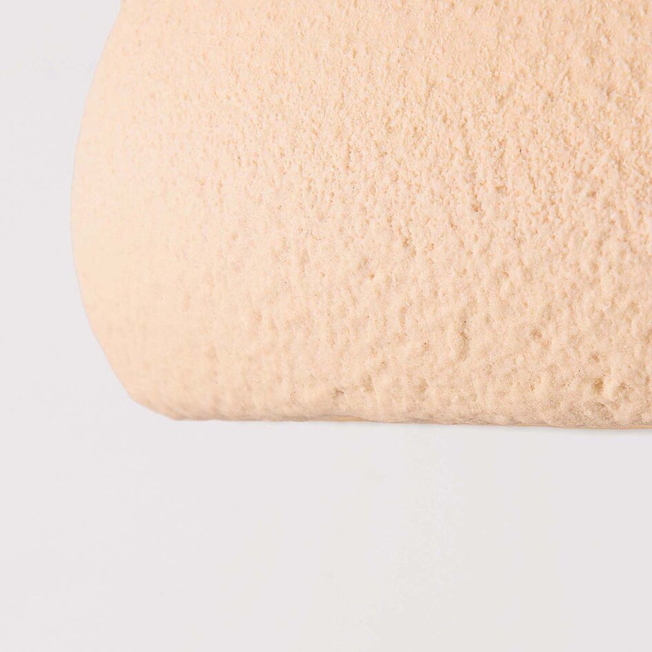 Wabi Sabi plafondlamp Zenro met steeneffect in zandbeige en roségoud detail