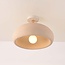 Wabi Sabi plafondlamp Zenro met steeneffect in zandbeige en roségoud detail