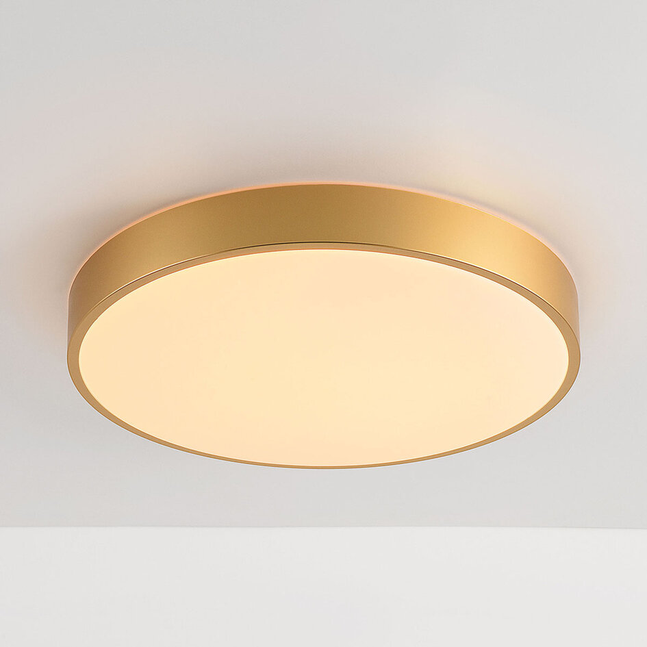 Moderne plafondlamp Gorila goud met 3-staps dimbare LEDs