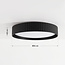 Plafondlamp Palomo - zwart met geribbelde rand, 3-staps dimbare LEDs