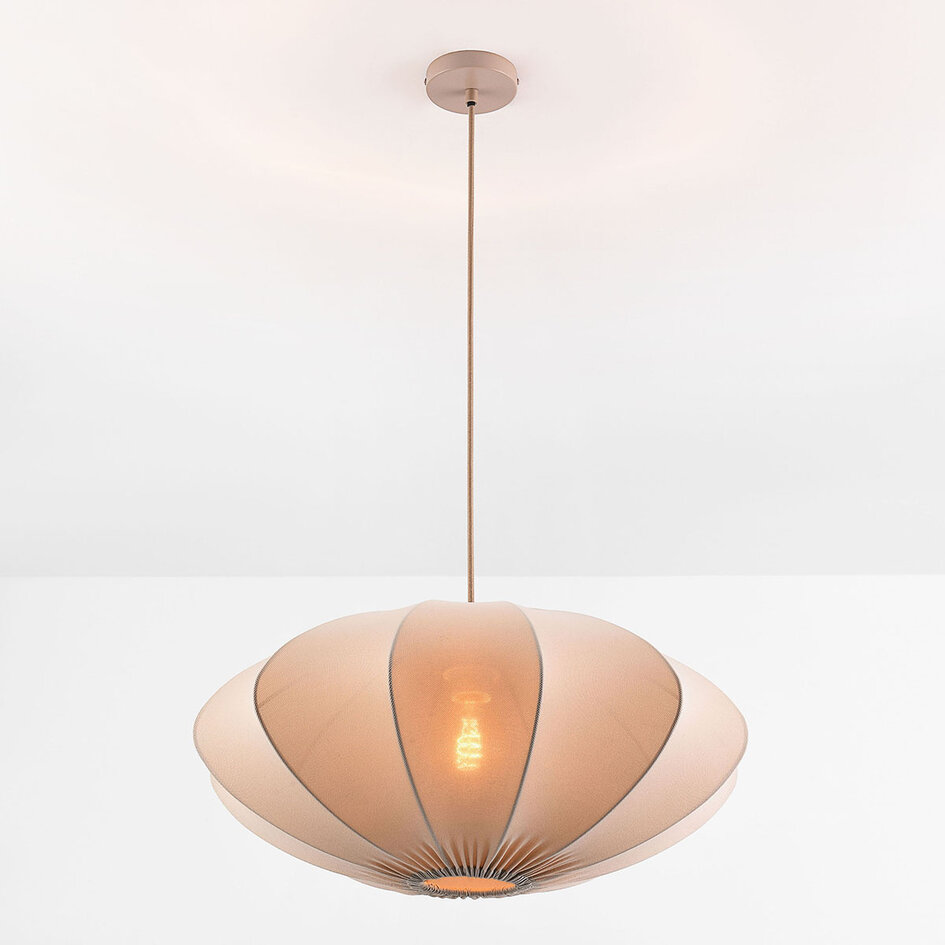 Hanglamp Elyora van stof - taupe