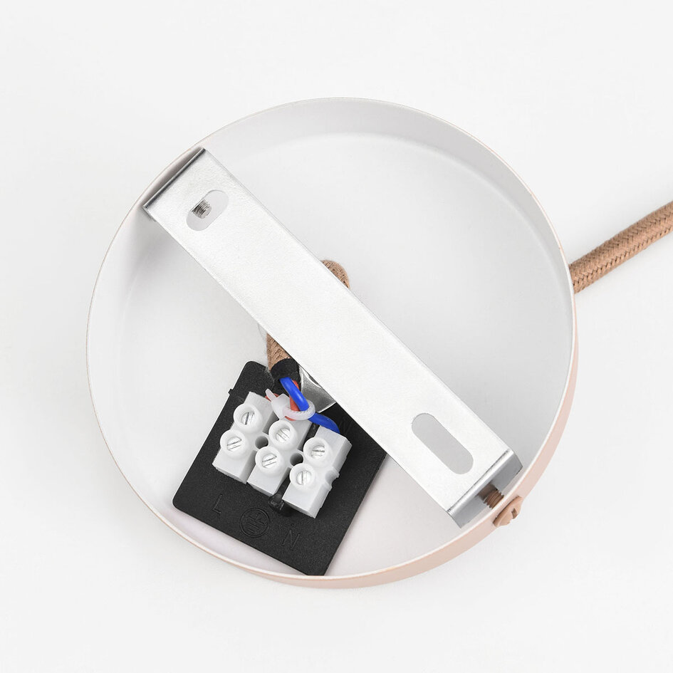 Hanglamp Elyora van stof - taupe