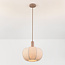 Hanglamp Tayra van linnen in taupe