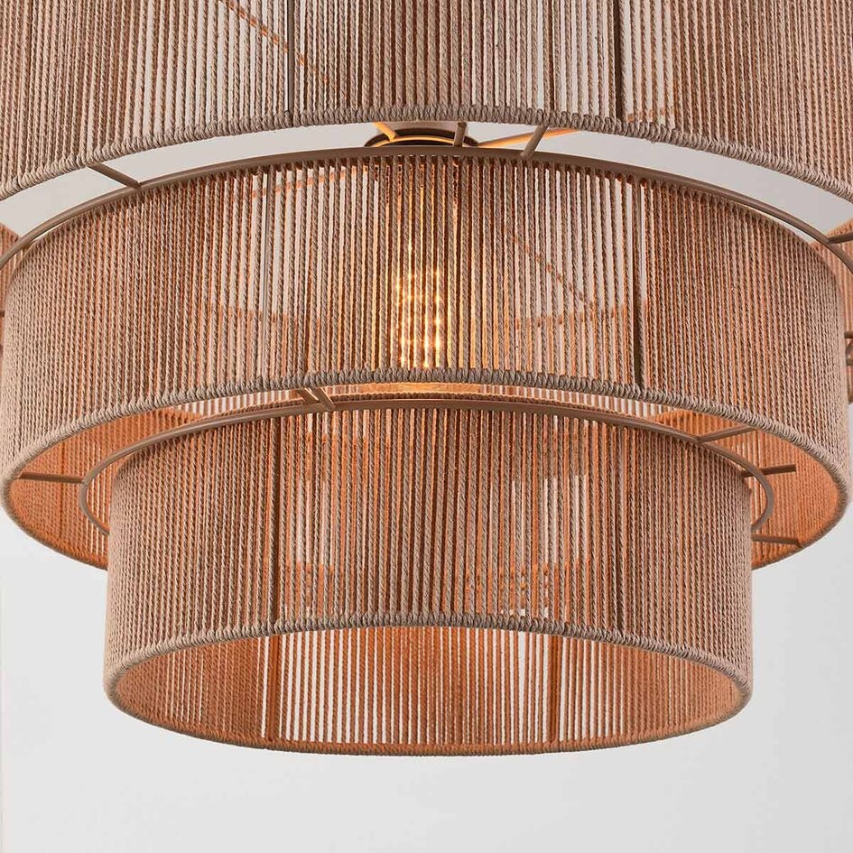 Hanglamp Verna 3-laags van natuurlijk katoentouw