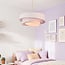 Design hanglamp Nerai beige met drie gelaagde linnen kappen