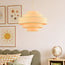 Hanglamp Zavon - gelaagde stoffen kap in crème beige