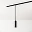 1-fase rail tube hanglamp Simon, zwart met textielkabel