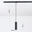 1-fase rail tube hanglamp Simon, zwart met textielkabel