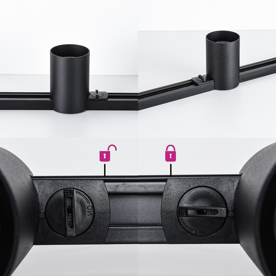 1-fase railspot Zylox - zwart