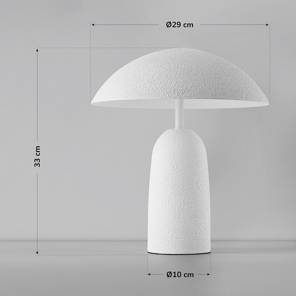 Mushroom tafellamp Pablo 2-lichts van metaal in wit