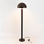 Mushroom vloerlamp Alexi van metaal in bruin