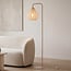 Staande booglamp Siena van stof - warm zandbeige