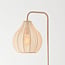 Staande booglamp Siena van stof - warm zandbeige