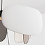 Hanglamp Zandor van stof in taupe, lichtgrijs en wit
