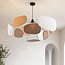 Stoffen hanglamp Zandor - taupe, oker, wit en lichtgrijs