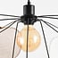 Stoffen hanglamp Zandor - taupe, oker, wit en lichtgrijs