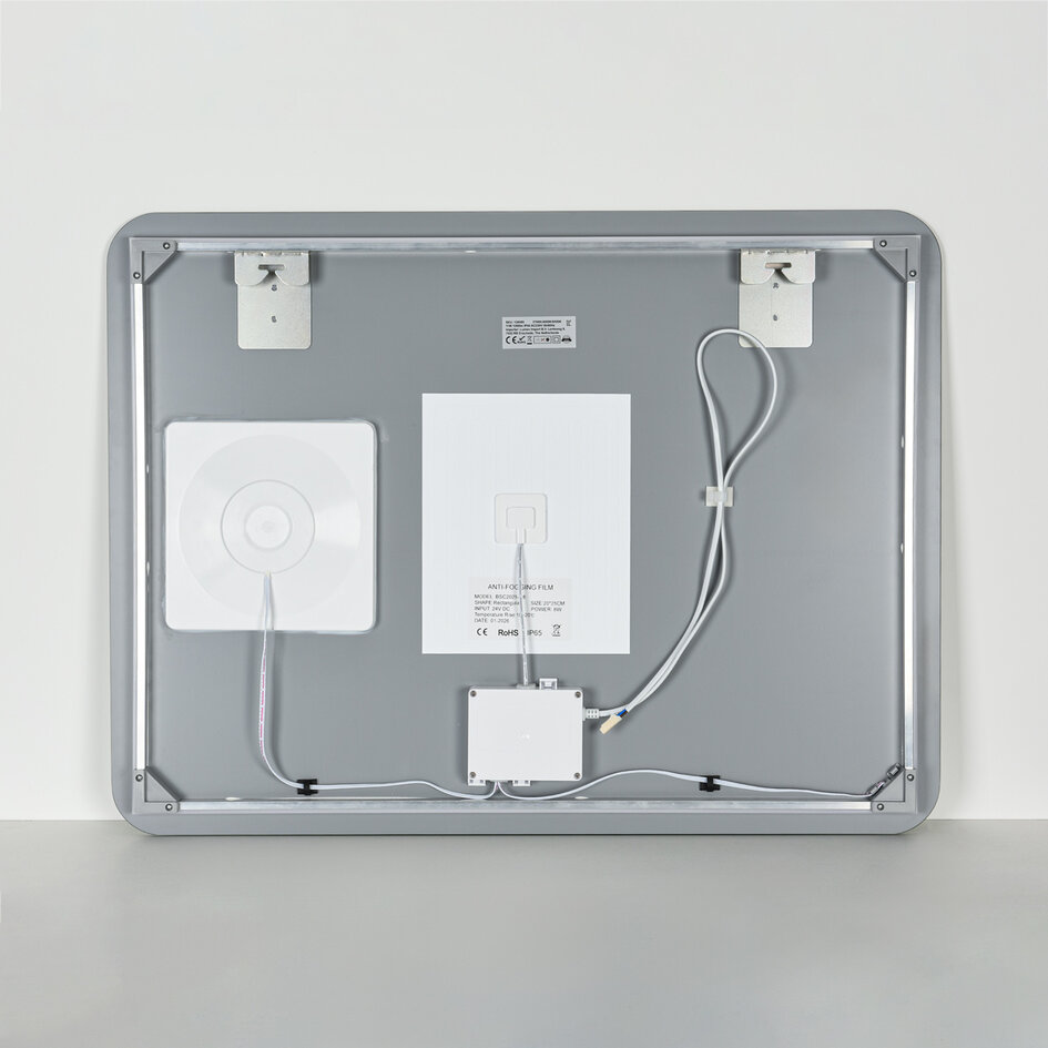 Badkamerspiegel Sari met instelbare LED, touch dimmer en verwarming – 60x80 cm