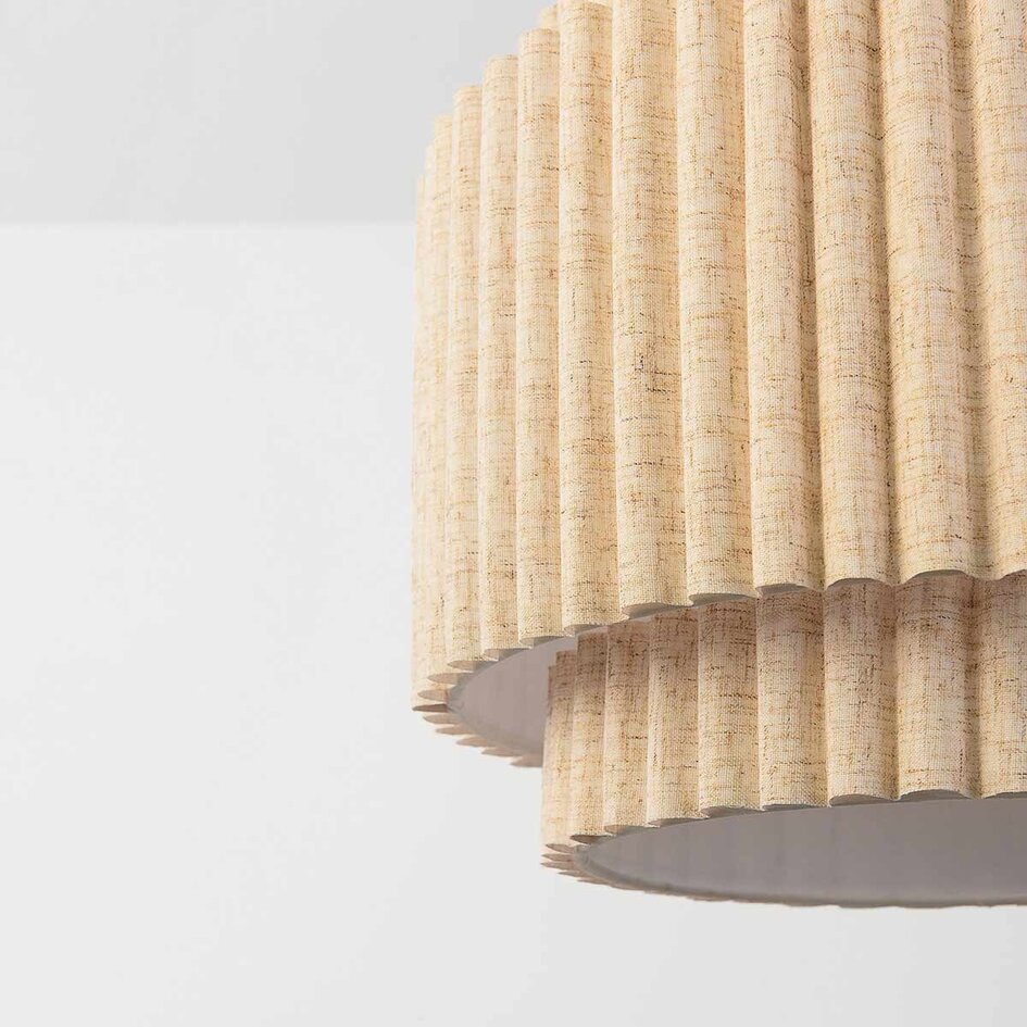 Hanglamp Saven met gelaagde linnen kap