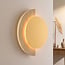 Wandlamp Kiro met geïntegreerde LED en travertin (natuursteen) - goud en zandbeige