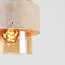 Hanglamp Yuki met travertin (natuursteen) en amber glas