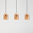 Hanglamp Naki 3-lichts met travertin (natuursteen) en amber glas