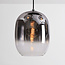 6-lichts hanglamp Opale met smoke ombre glas