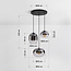 3-lichts hanglamp Olare met smoke ombre glas