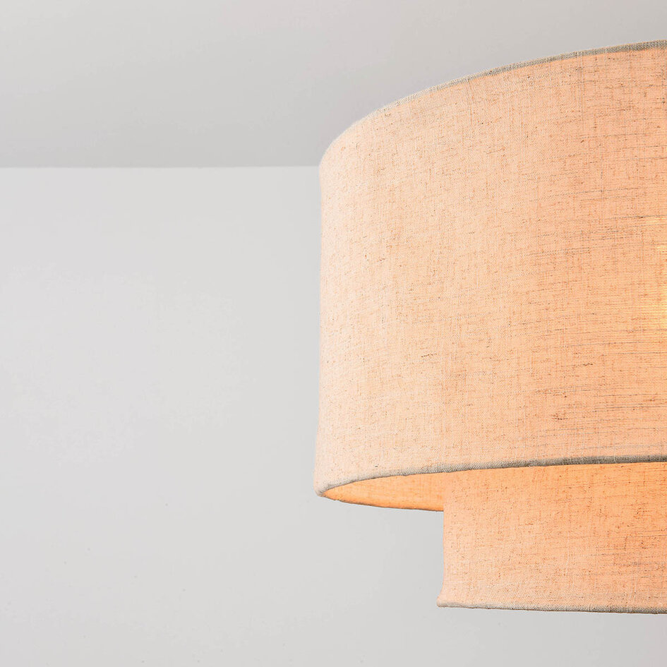Hanglamp Cavallo 2-laags met linnen kap - gebroken wit