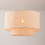 Hanglamp Cavallo 2-laags met linnen kap - gebroken wit