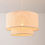 Linnen hanglamp Cavallo 2-laags in gebroken wit