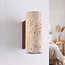 Wandlamp Raxon met travertin (natuursteen) en houtlook