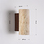 Wandlamp Raxon met travertin (natuursteen) en houtlook