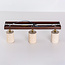 Plafondlamp Cerno met 3 draaibare spots van travertin (natuursteen) en houtlook