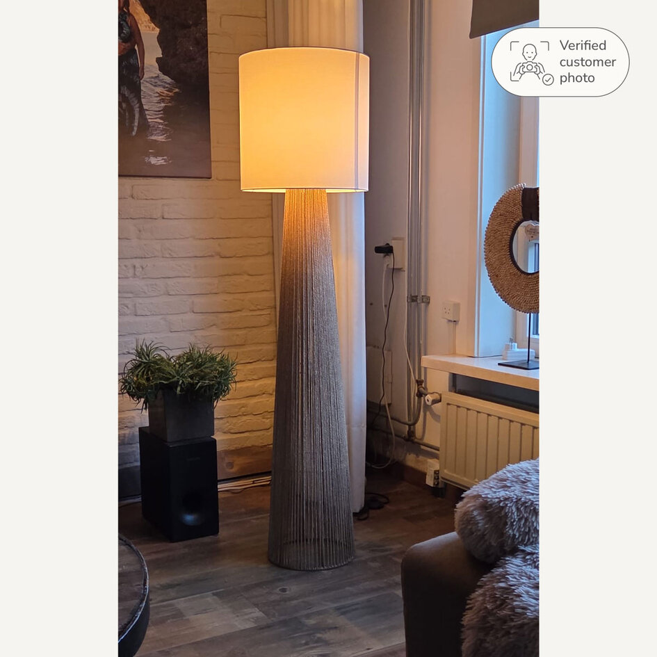 Vloerlamp Papira met witte kap