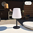 Solar tafellamp Lucen met metalen voet en warm wit licht
