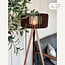 Vloerlamp Oakly driepoot met houten kap - walnootlook