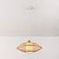 Bamboe hanglamp Levra met linnen diffuser in naturel