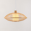 Bamboe hanglamp Levra met linnen diffuser in naturel