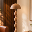 Design vloerlamp Mura warm taupe van metaal