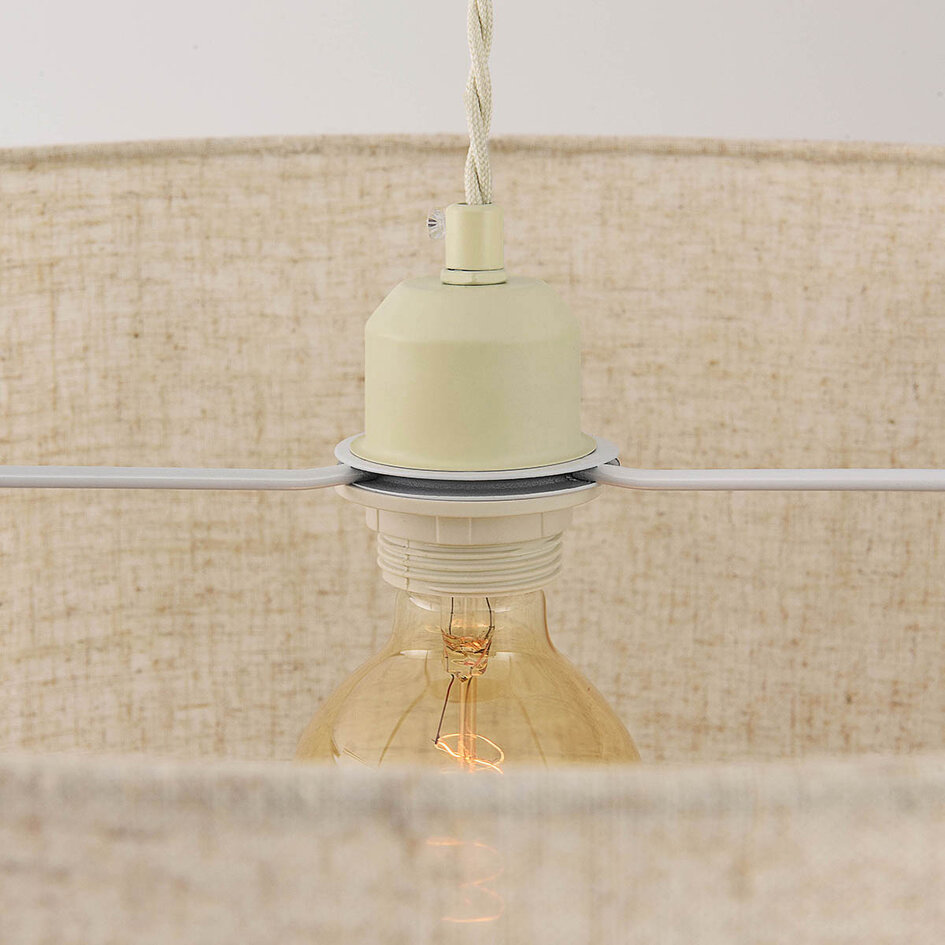 Hanglamp Cavallo 2-laags met linnen kap - gebroken wit