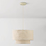 Linnen hanglamp Cavallo 2-laags in gebroken wit