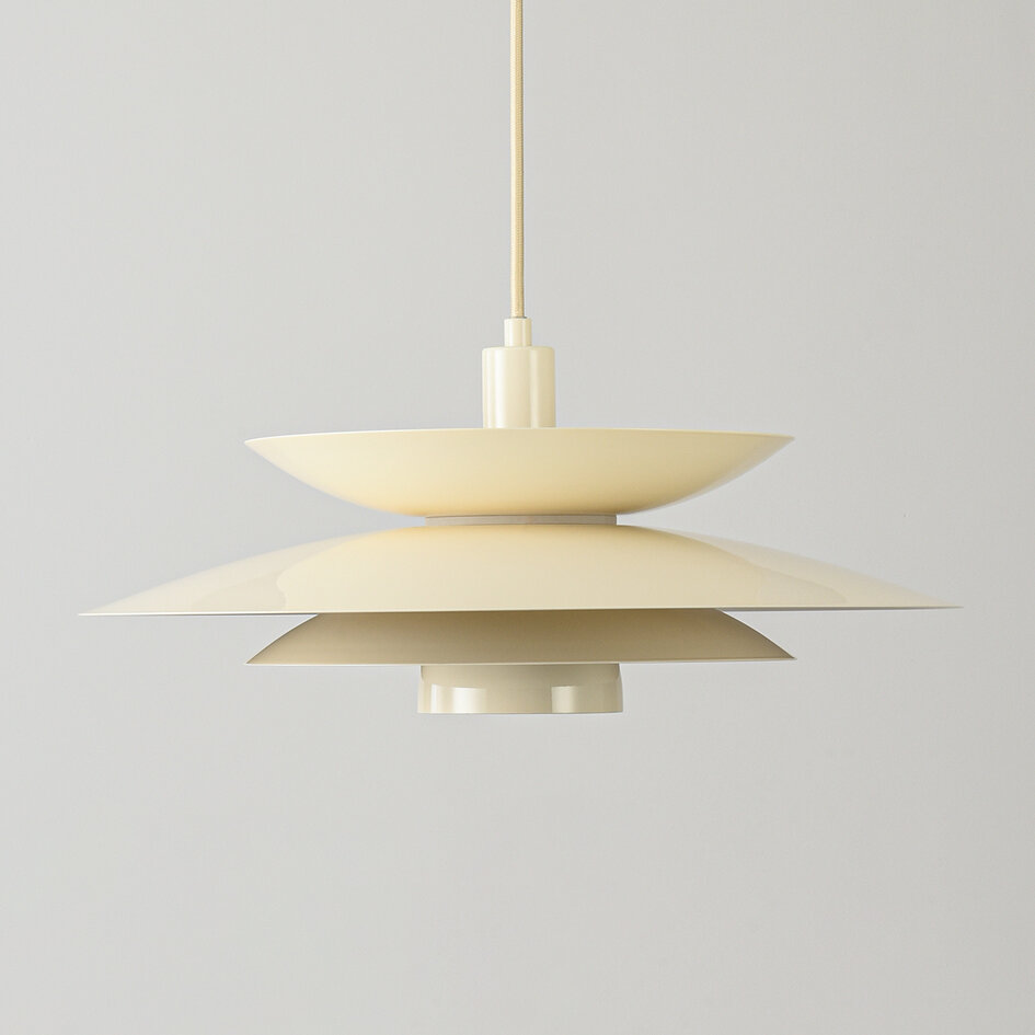 Hanglamp Alvra in glanzend beige