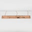 3-lichts hanglamp Carru met stoffen kappen en travertin (natuursteen)